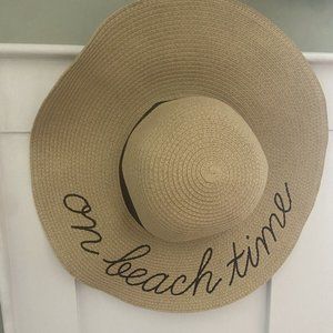 J Crew/ women's beach hat/ sunshade hat / embroidered hat/ beach decor